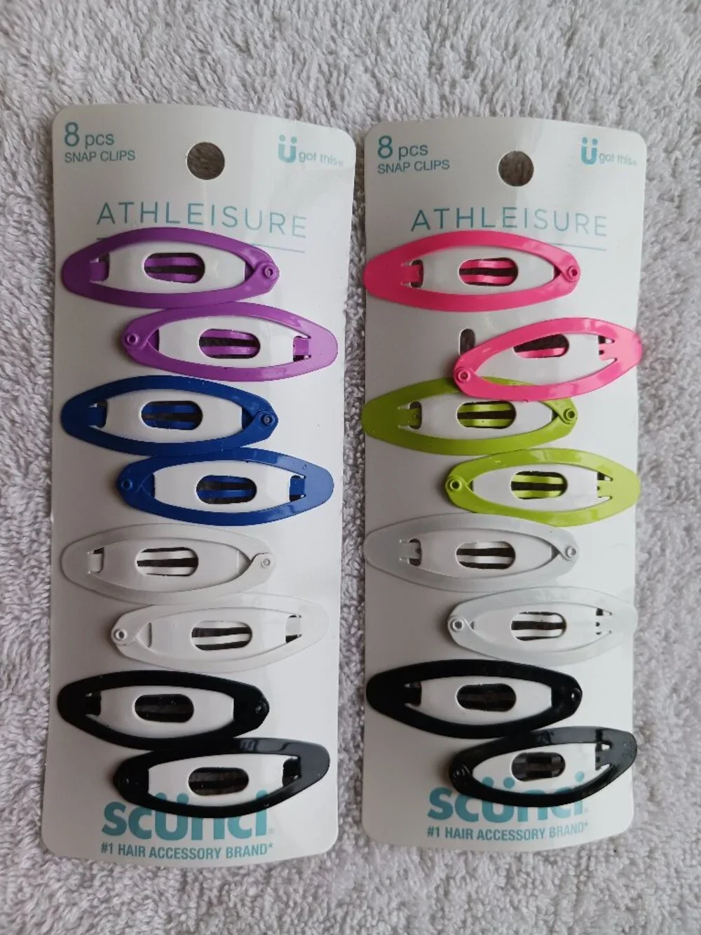 8 scunci Athleisure Stay Put Slideproof Hold Secure Metal Hair Contour Snap Clip